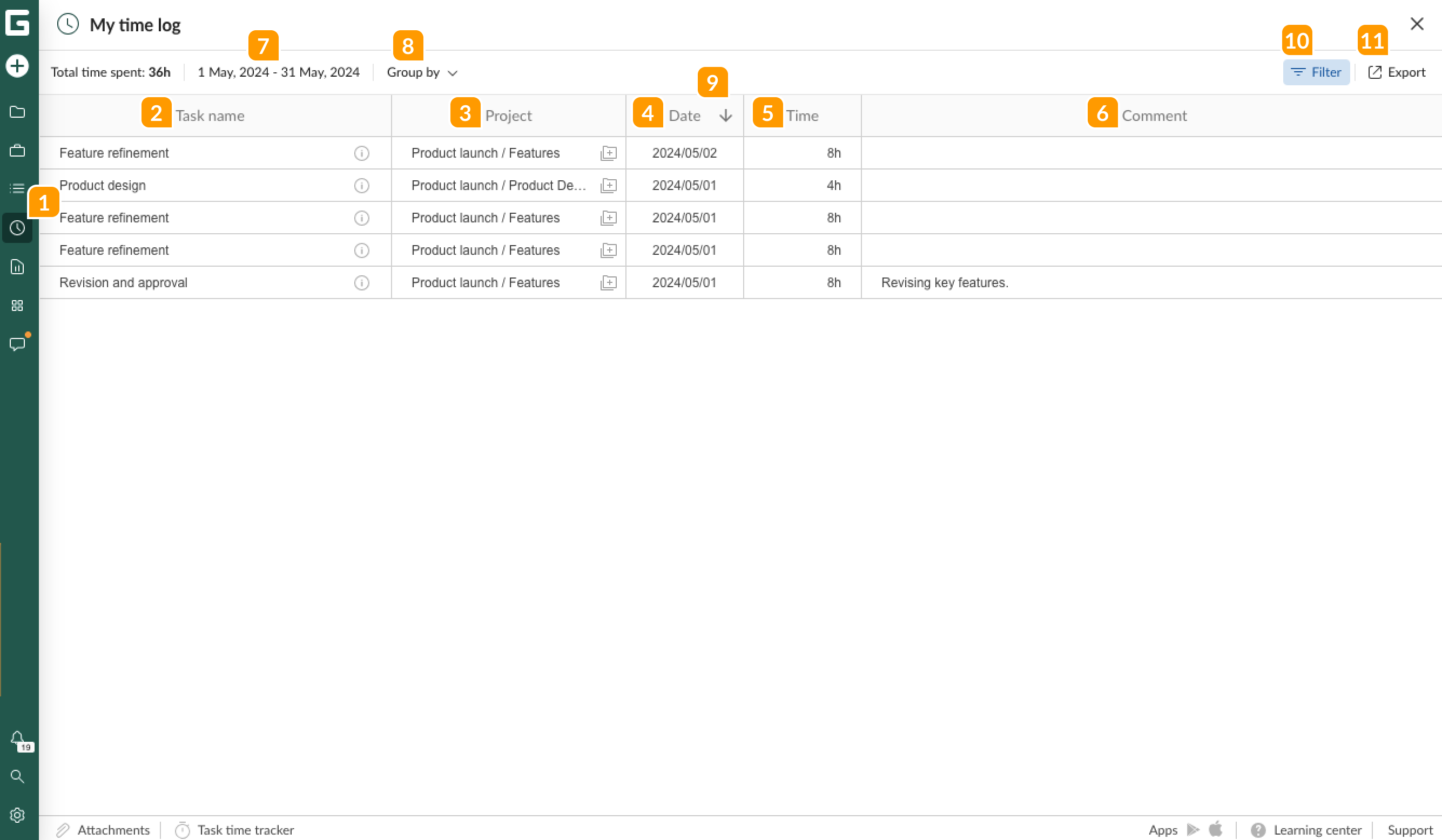 Resource management -My time log.png