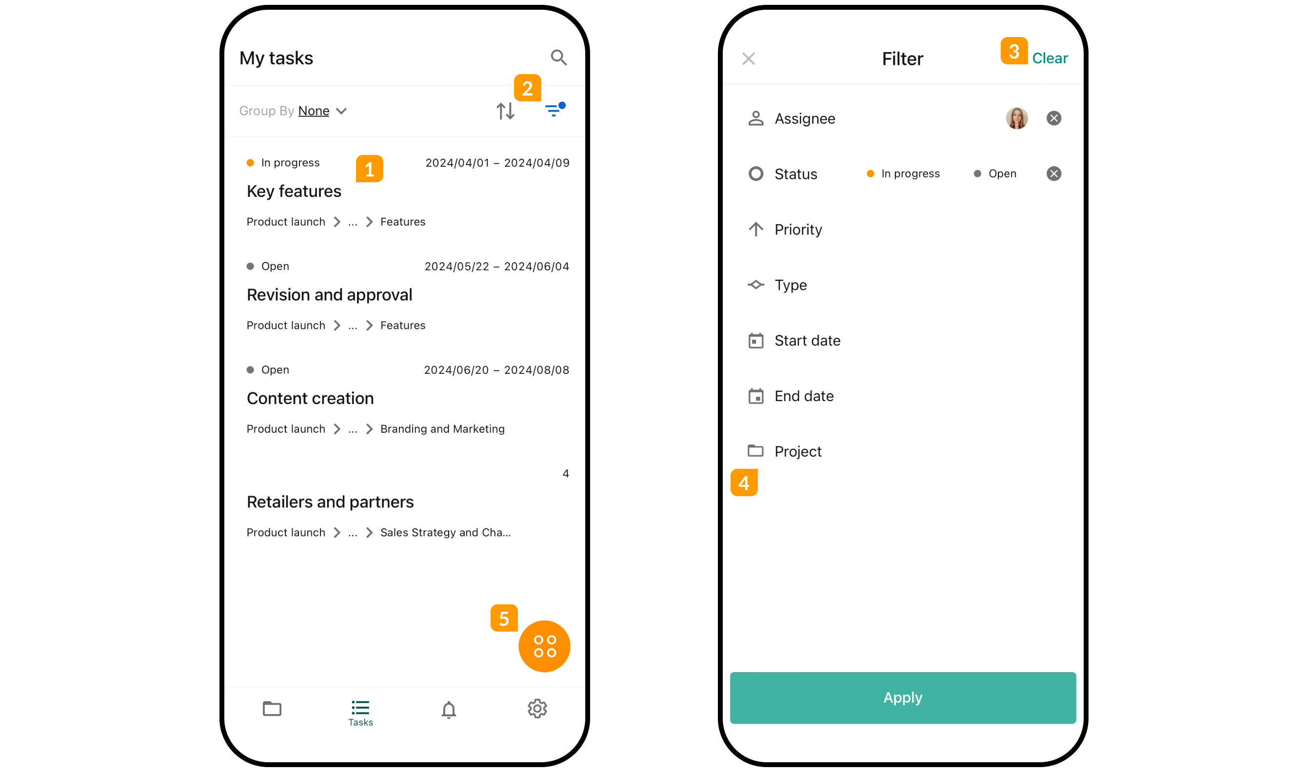 GanttPRO mobile app -  My tasks section 1.png