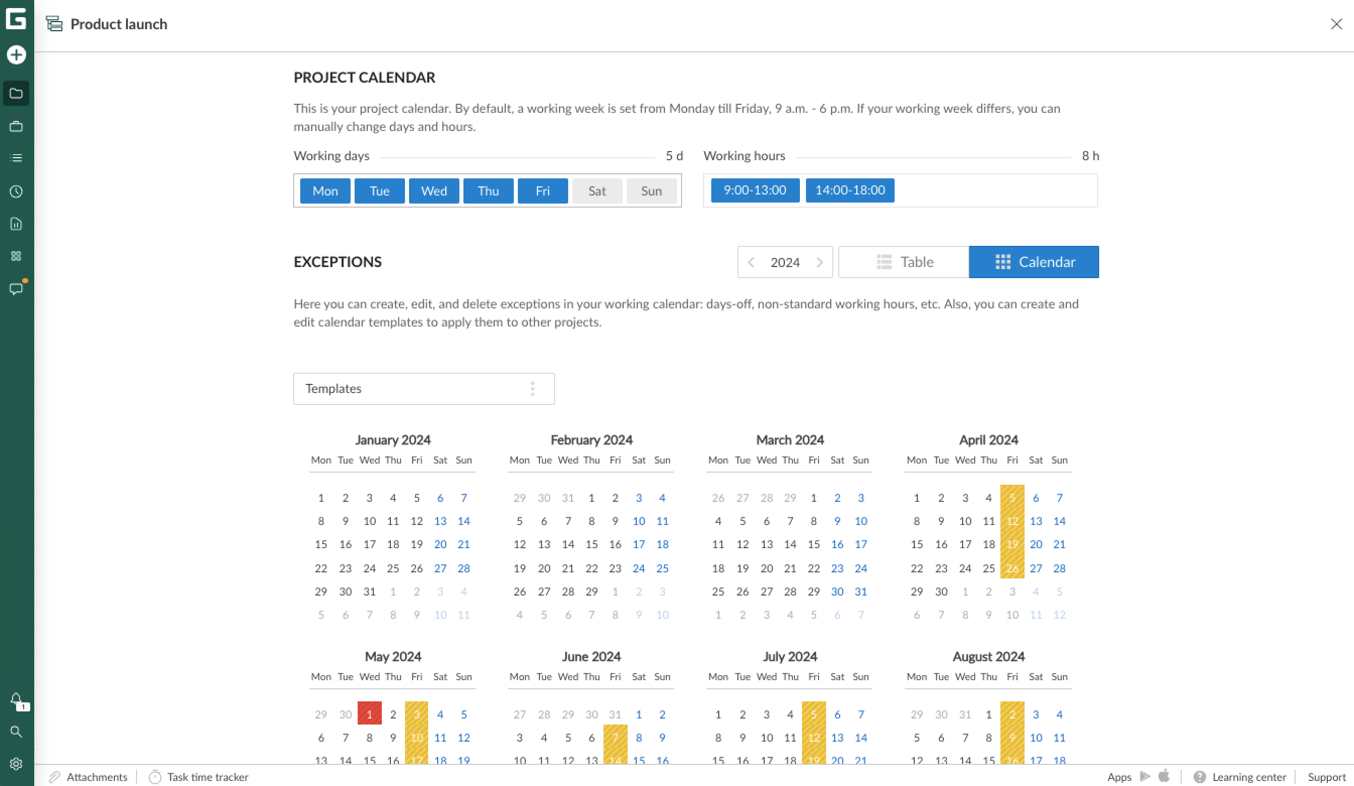 Projects - Calendar - View exceptions.png