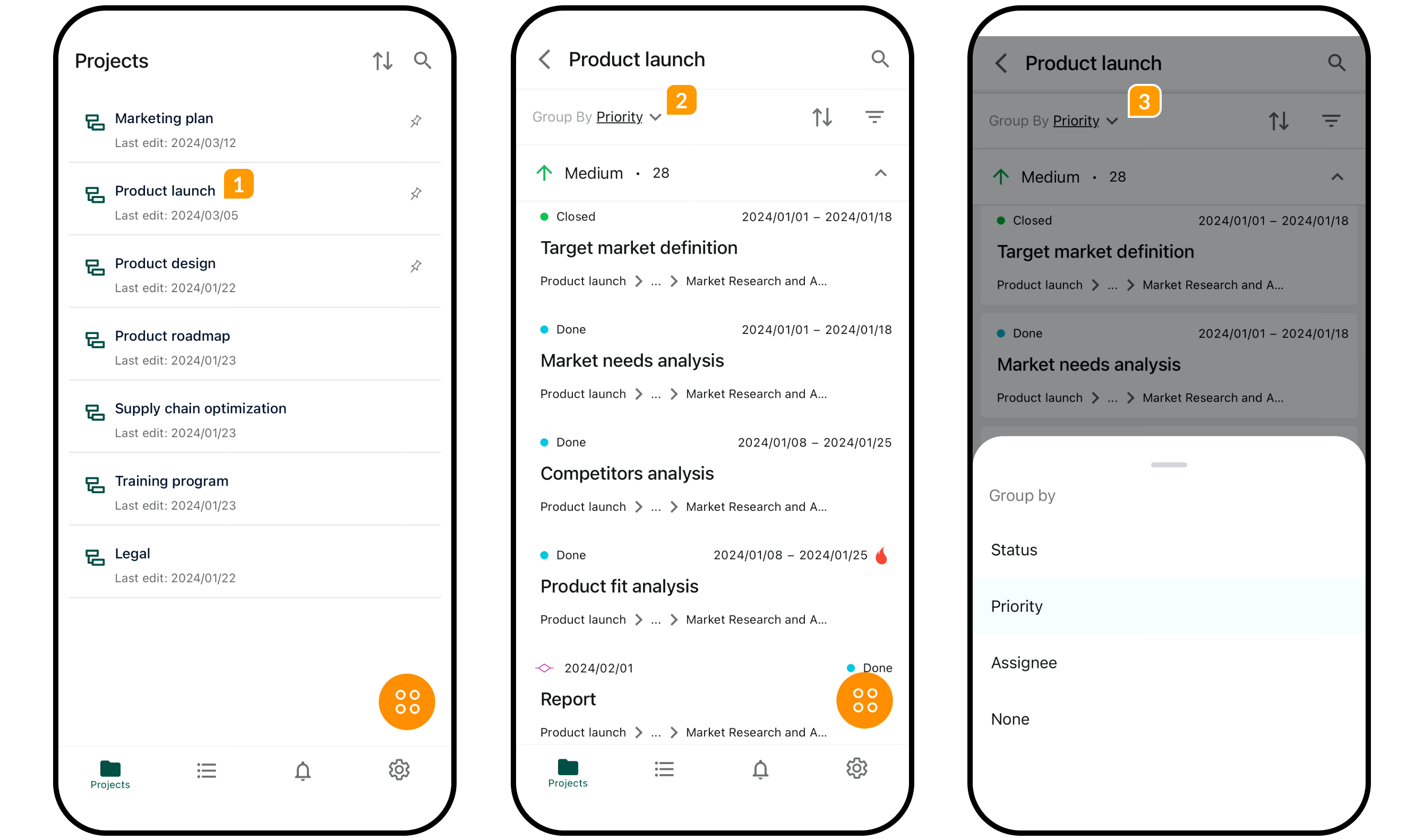 GanttPRO mobile app - Projects section 3.png