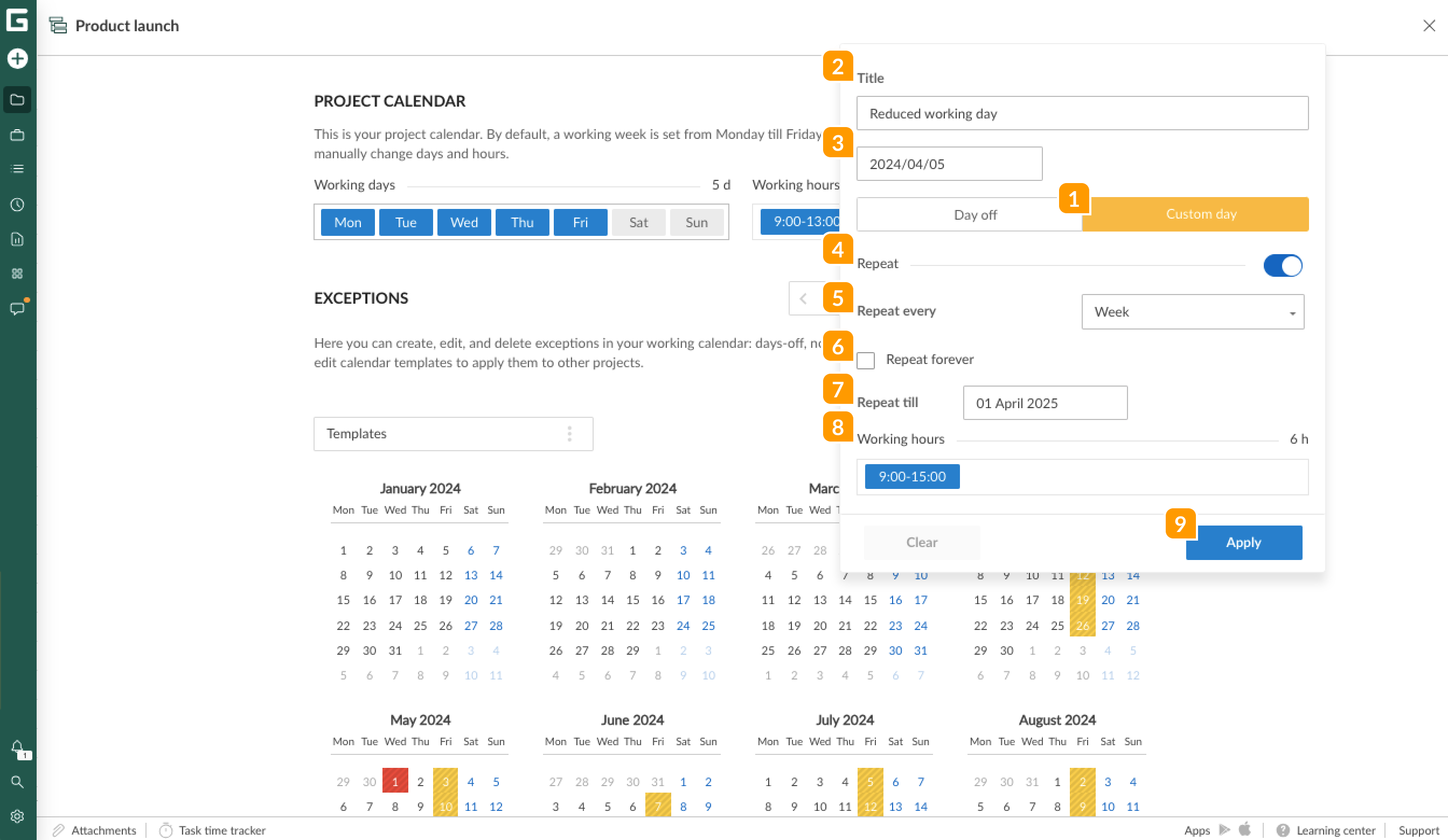 Projects - Calendar - Custom days.png