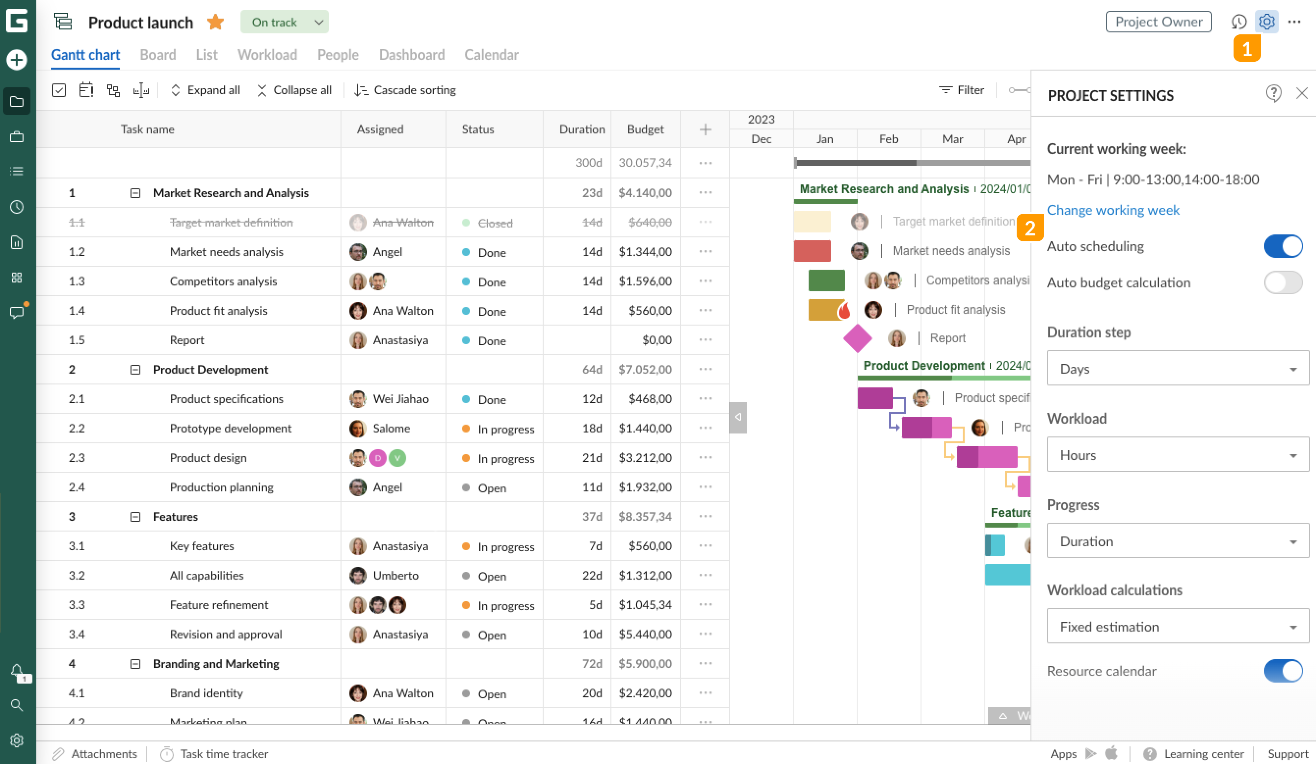 Projects - Calendar - Change working week.png