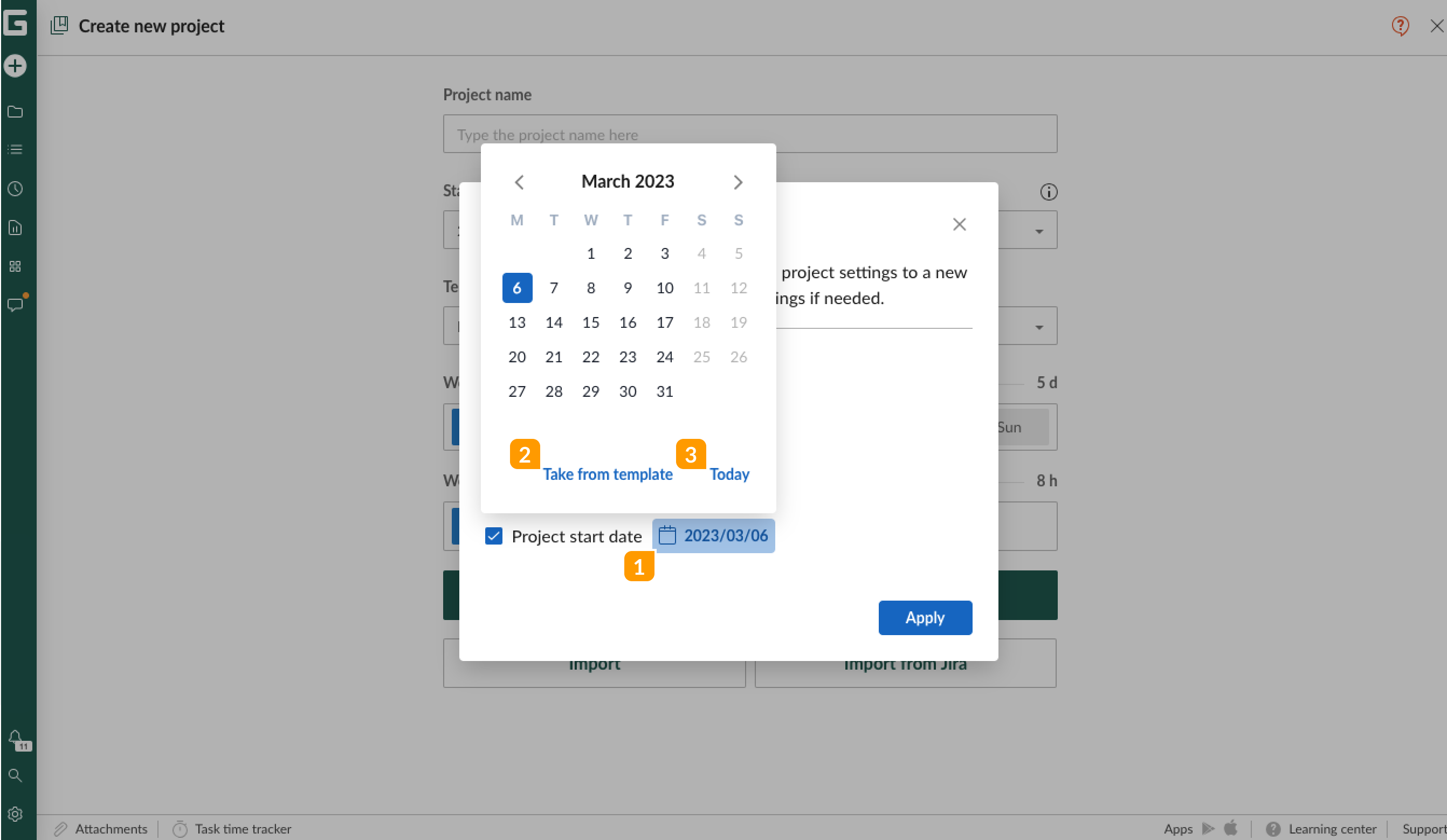 Projects - project template-start date.png