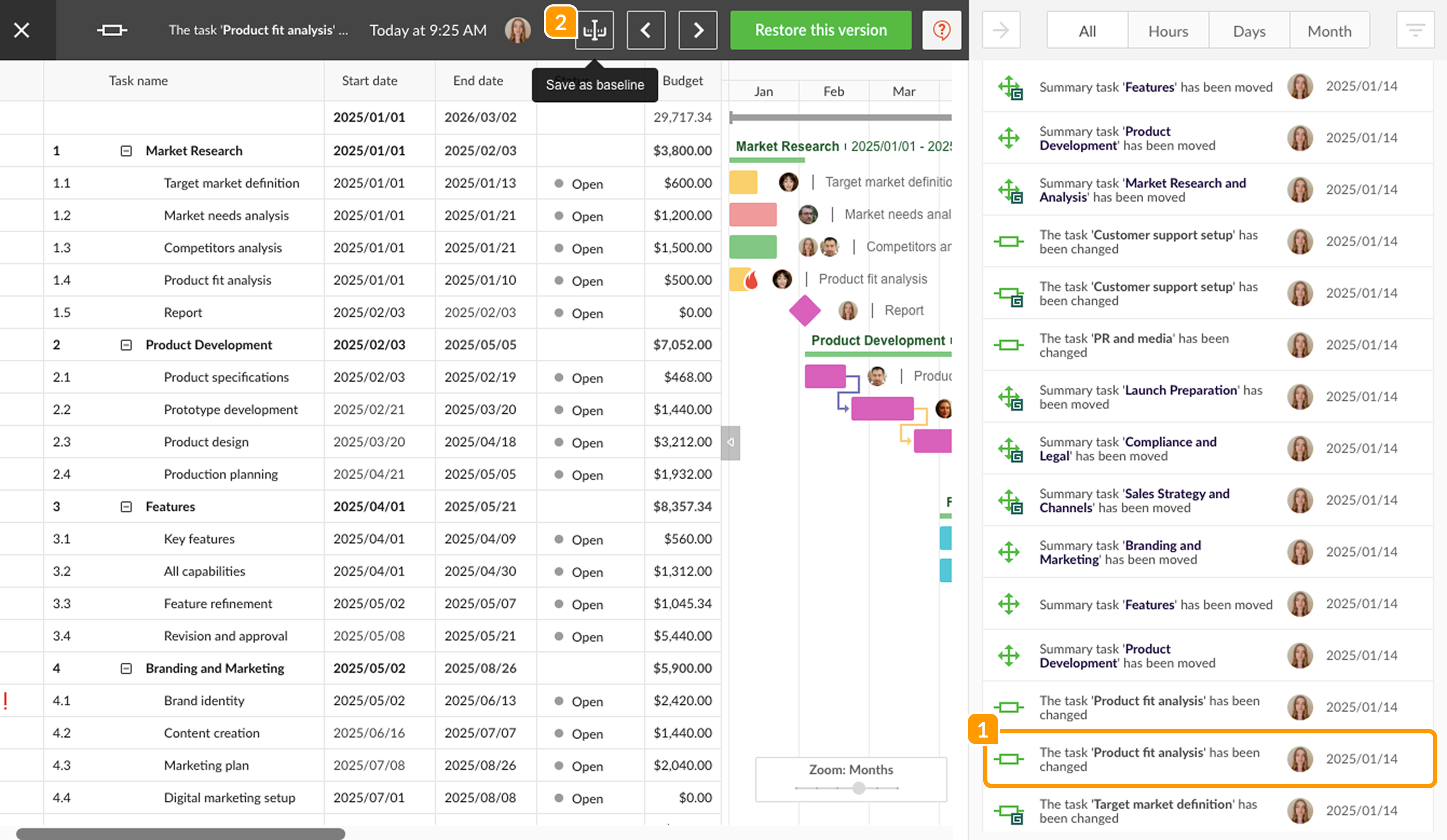 Gantt chart view - Baseline view 3.png