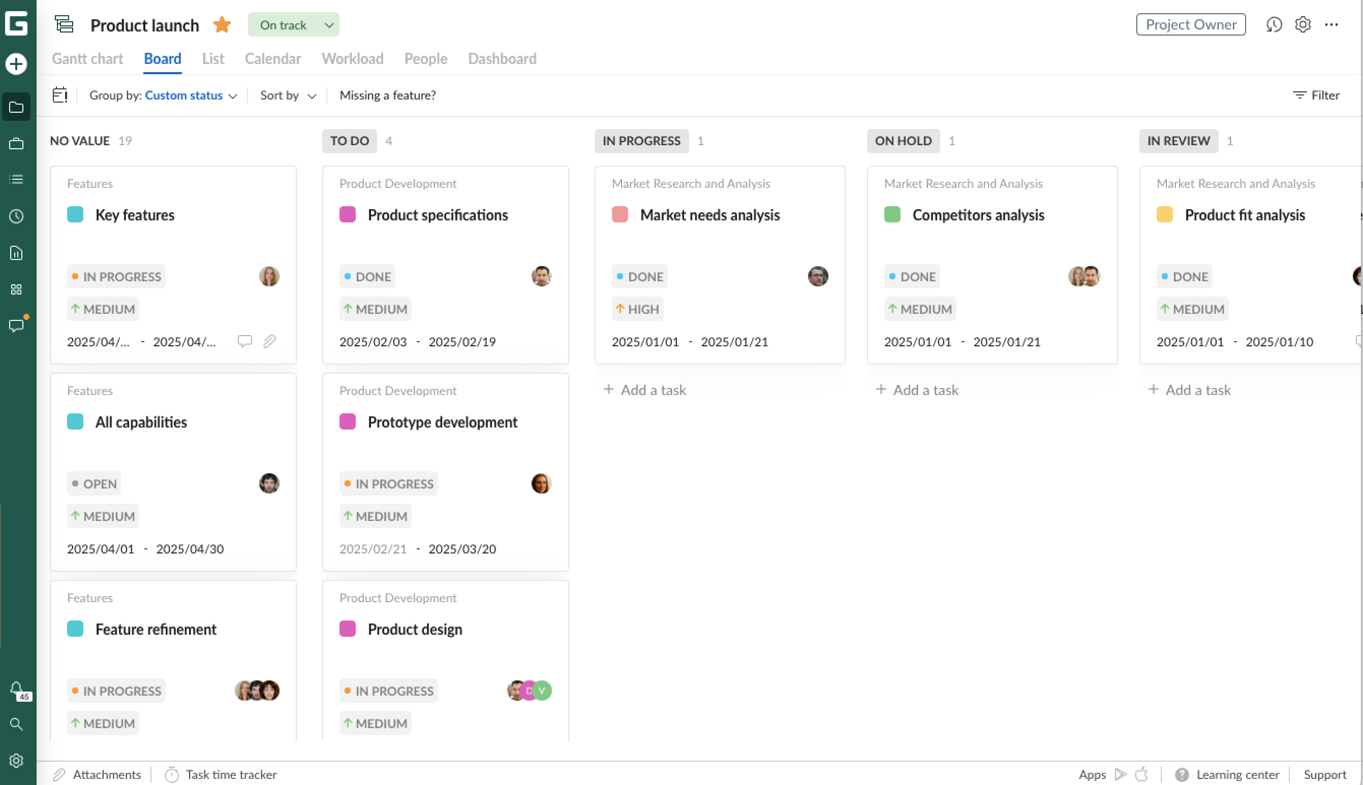 Board view - grouping by custom field.png