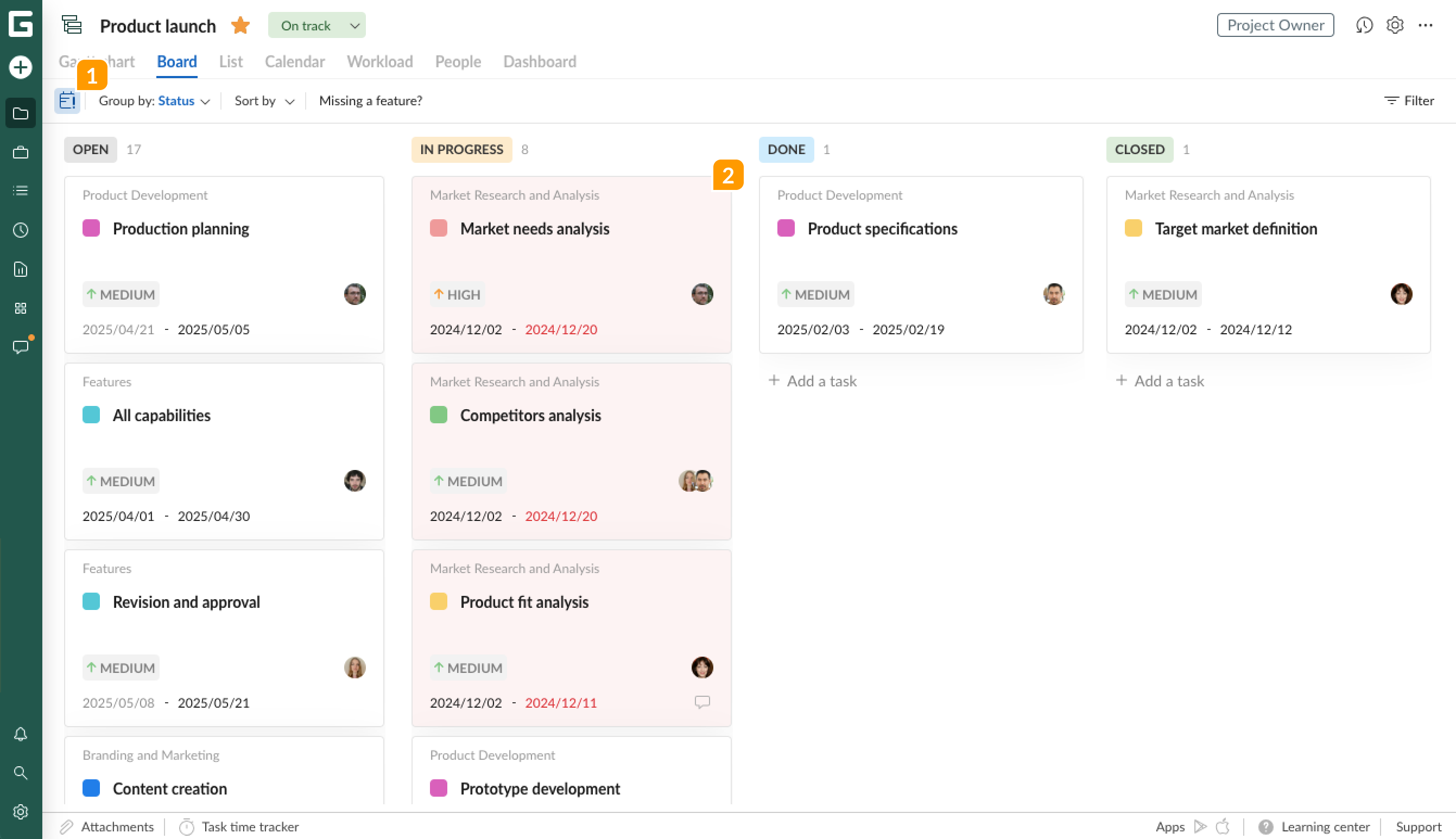 Board view - overdue tasks.png