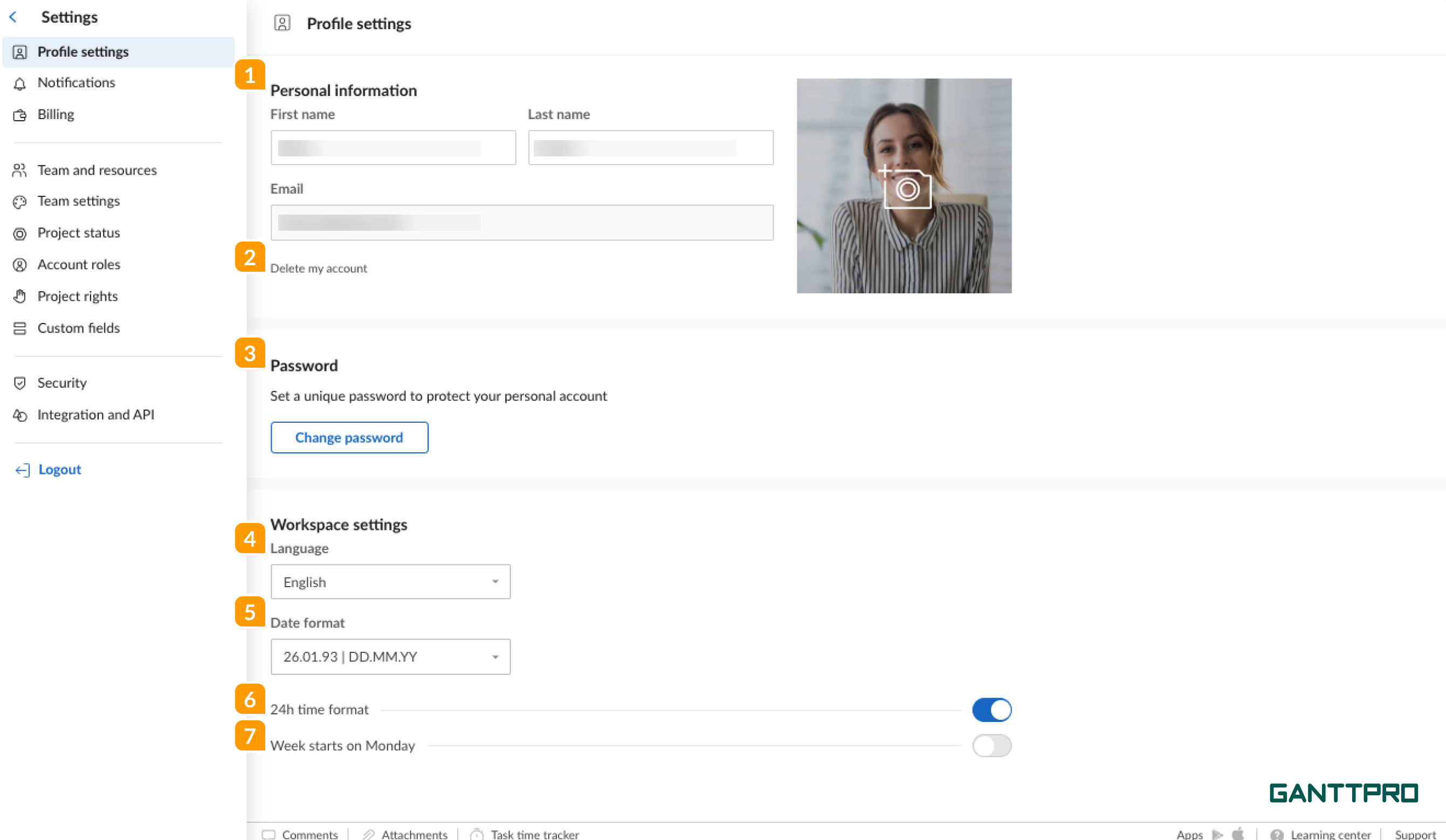 GanttPRO - Account settings - Profile.png