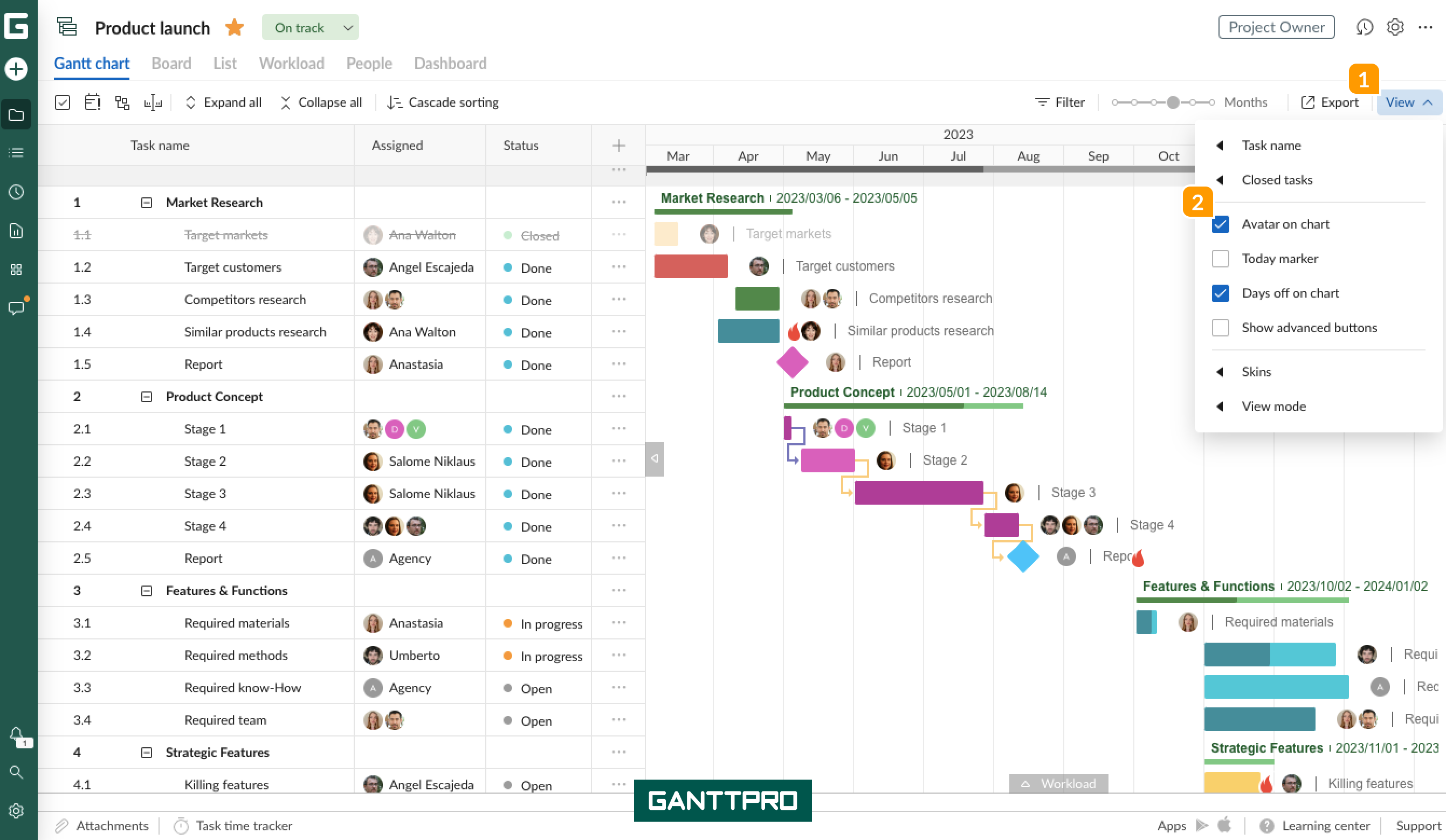 Gantt chart view-Avatar on chart.png