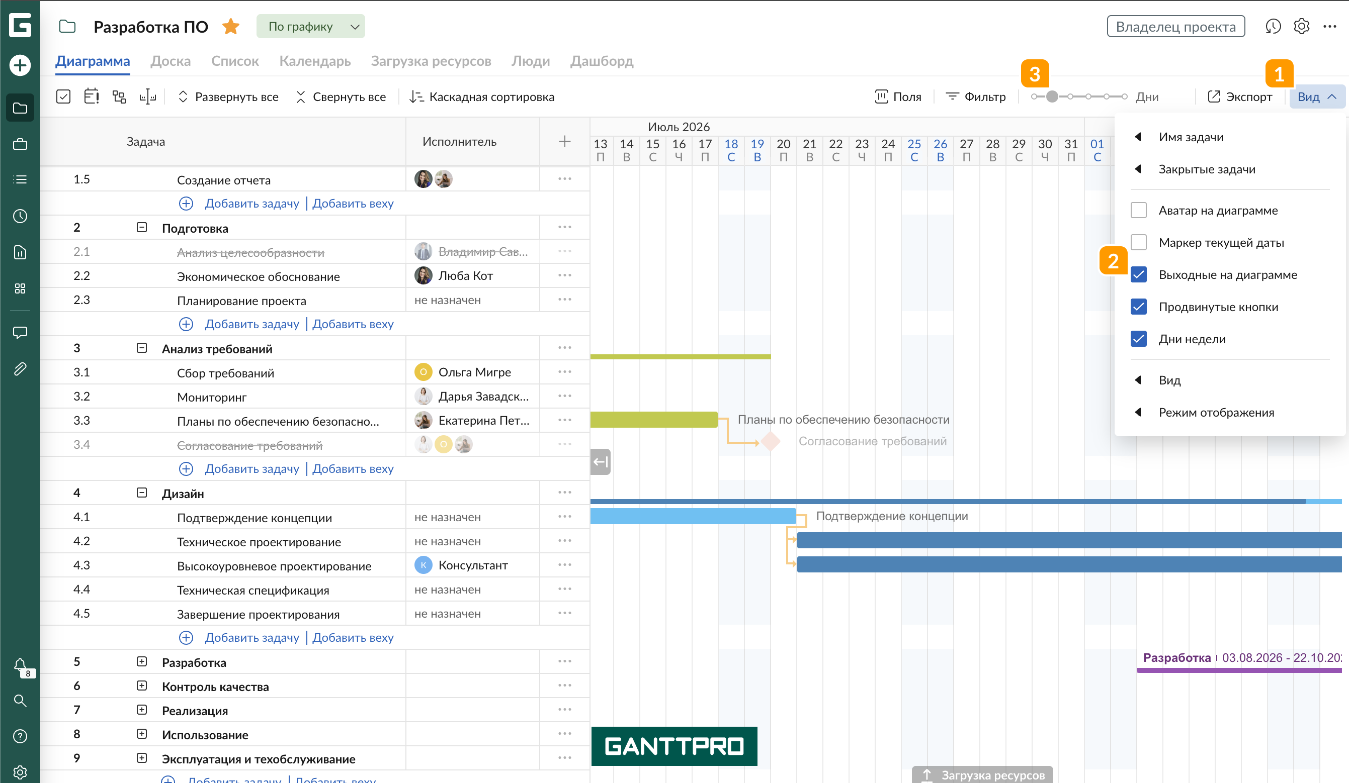 Вид - Выходные на диаграмме.png