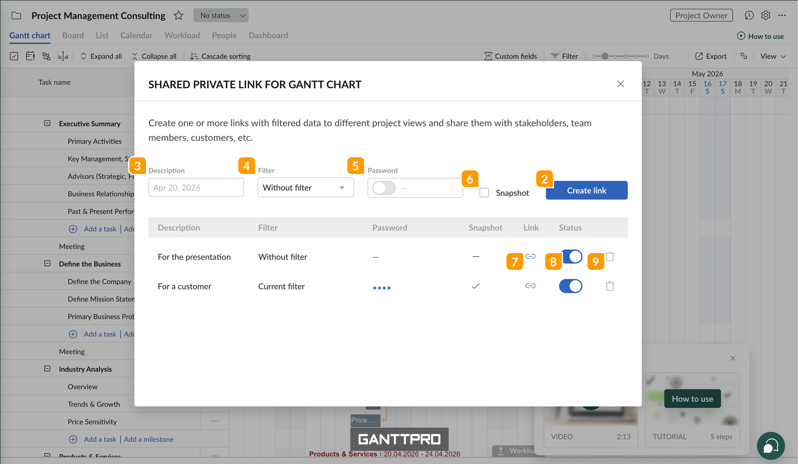 sharing link - project - settings.png